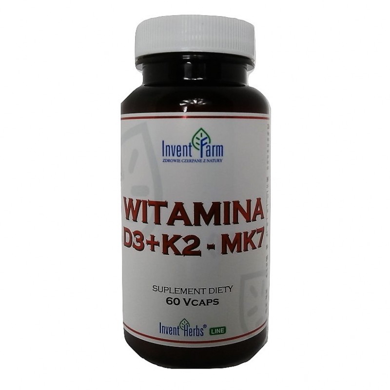 Witamina D3 + K2 60 kaps. Invent Farm menachinon-7 chloekalcyferol