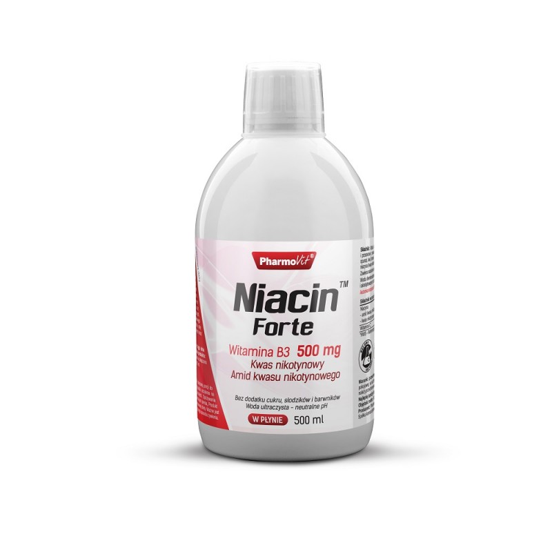 Niacin Forte 500 ml Witamina B3 500 mg Kwas nikotynowy Amid kwasu nikotynowego