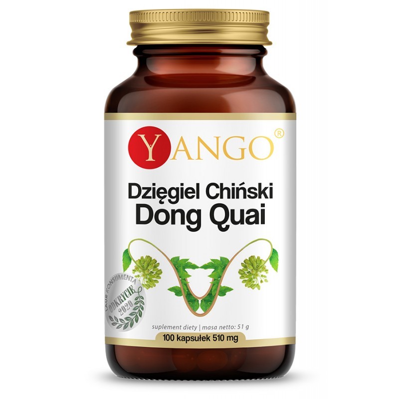 Dzięgiel Chiński Dong Quai 100 kapsułek Yango ekstrakt z korzenia kłącza dzięgla chińskiego Angelica sinensis