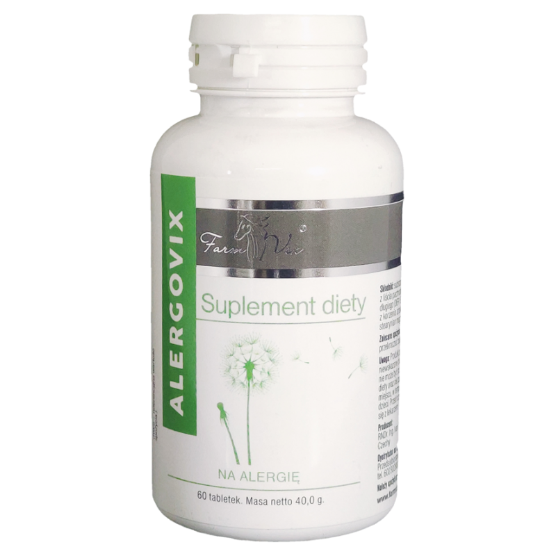 Alergovix - suplement diety na alergię ostryż długi pachnotka zwyczajna kłącze imbiru lekarskiego 60 tabletek