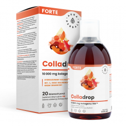 Colladrop Forte 500ml 10000mg kolagenu Aura Herbas hydrolizowany kolagen kwas hialuronowy krzem organiczny MMST wit. C
