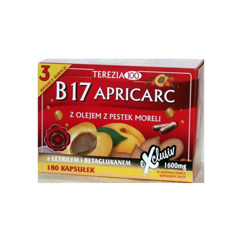 B17 Apricarc 180 szt B17 amigdalina letril tabletki pestki moreli reishi boczniak Suplement diety B17 Apricarc