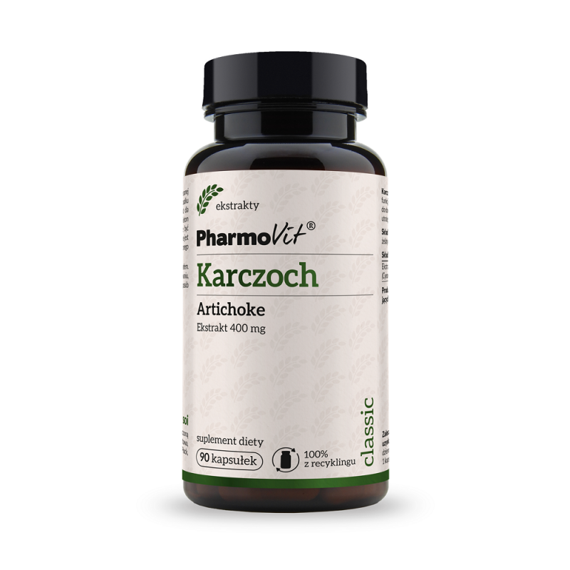 Karczoch 400 mg Artichoke 90 kaps. PharmoVit ekstrakt 4:1 Cynara scolymus
