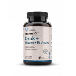 Cynk + Magnez + B6 Active 120 kaps. PharmoVit cytrynian cynku cytrynian magnezu B6 pirydoksalo-5-fosforan