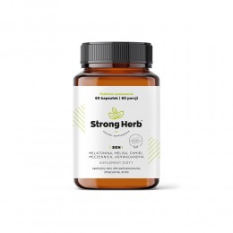 Sen 60 kaps. Strong Herb melatonina melisa chmmiel męczennica ashwagandha