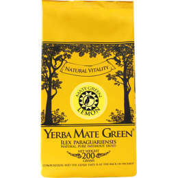 Yerba Mate Green LEMON 200g yerba herbata yerba Ilex paraguariensis trawa cytrynowa skórka cytryny nagietek