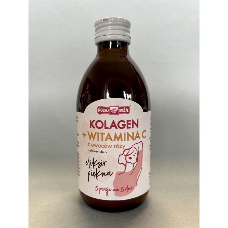 Eliksir piękna kolagen + witamina C 250ml Polska Róża kolagen rybi gorzka pomarańcza