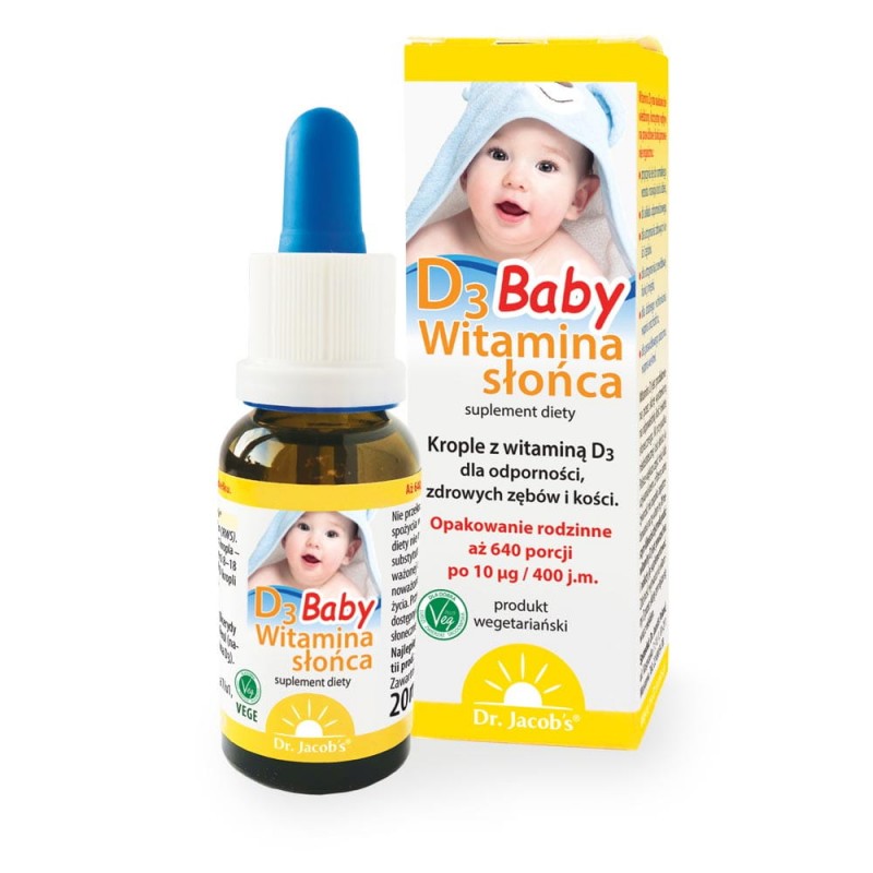 Witamina D3 Baby 20ml Dr. Jacob`s witamina słońca cholekalcyferol