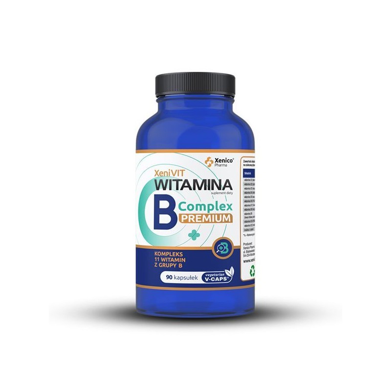 Witamina B complex premium 90 kaps. Xenico Pharma kompleks 11 witamin B tiamina niacyna cholina inozytol ryboflawina PABA