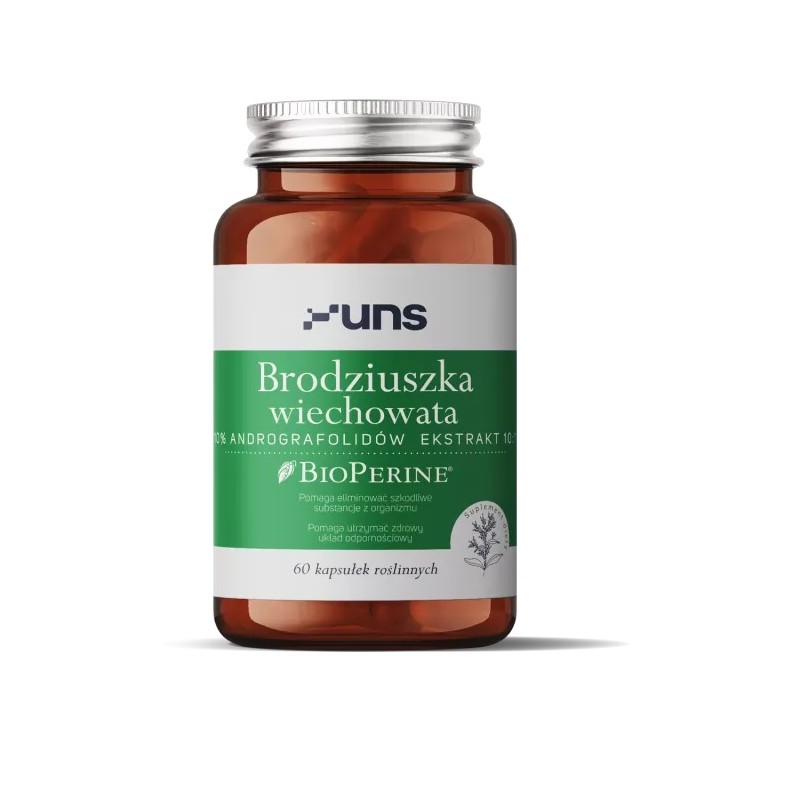 Brodziuszka wiechowata 60 kaps. UNS BioPerine andrografolidy Andrographis paniculata