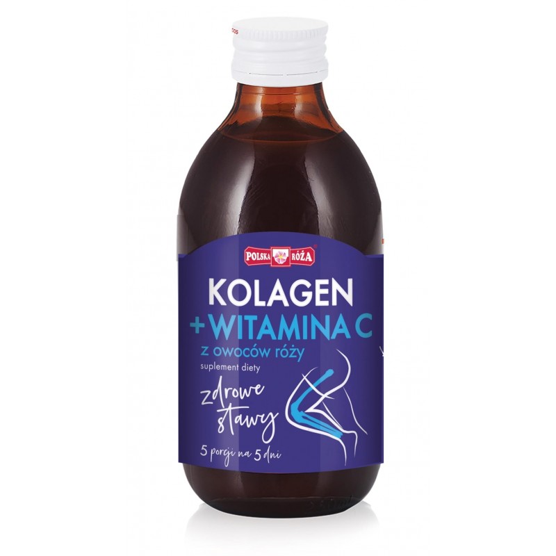 Kolagen + witamina C - 250ml Polska Róża sok z róży sok z granatu sok NFC witamina C z owoców róży "zdrowe stawy"