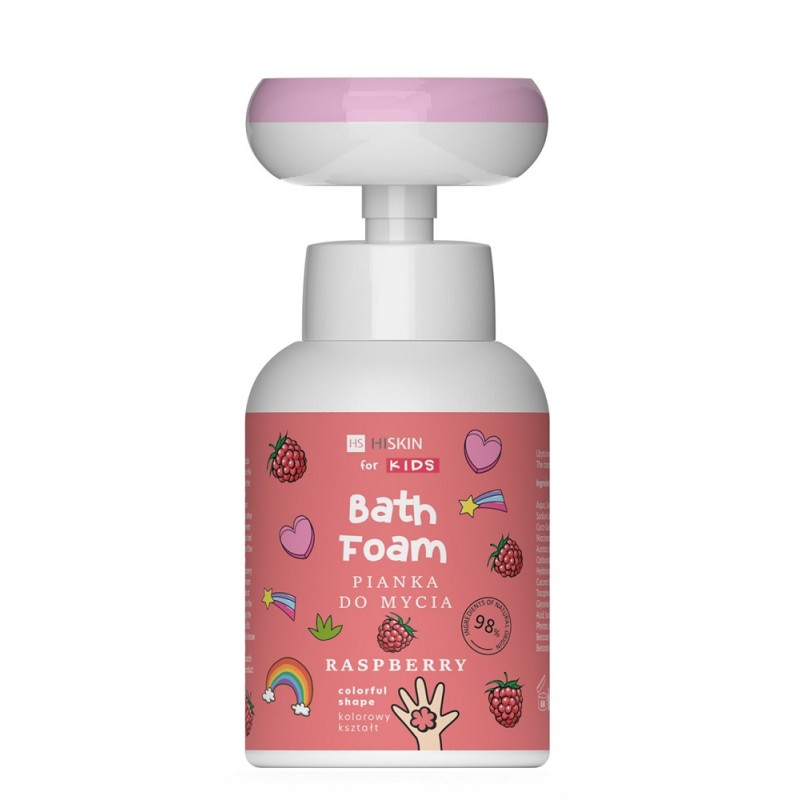 Pianka do mycia rąk i ciała dla dzieci o zapachu malinowym wzór kwiatek 300 ml HiSkin