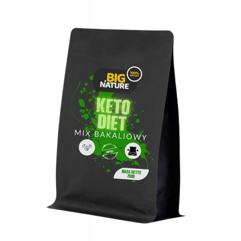 Mieszanka bakaliowa KETO DIET 200g Big Nature orzechy ziemne orzechy włoskie pestki dyni wiórki kokosowe nasiona konopi chia
