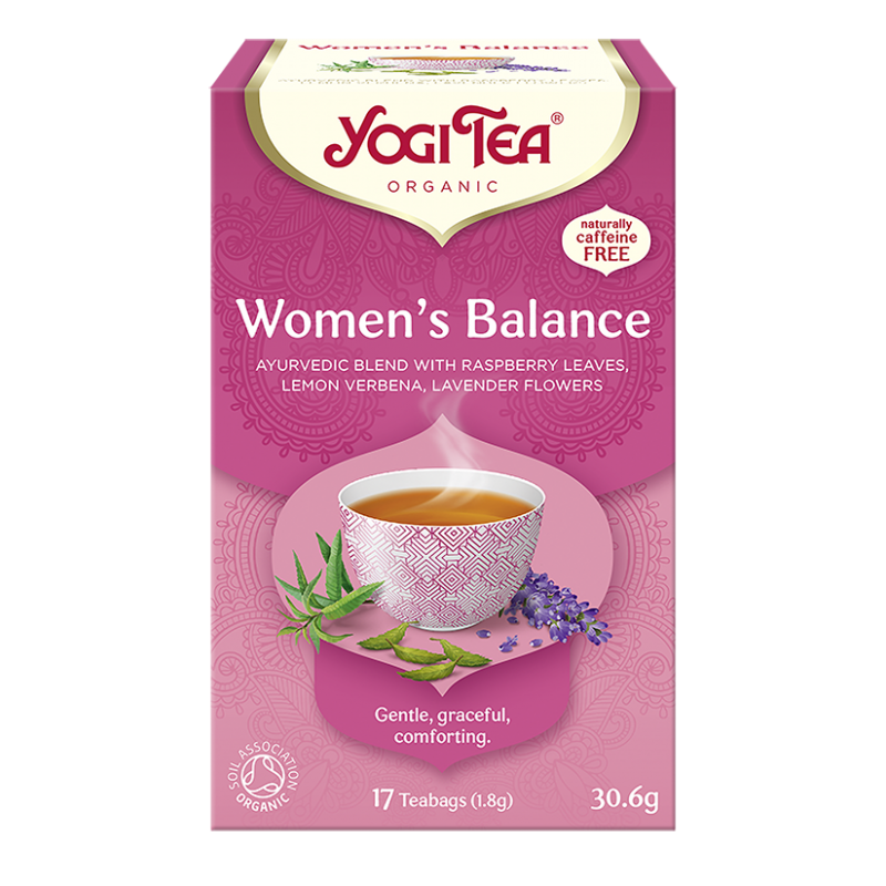 Yogi Tea Womenn`s Balance dla kobiety harmonia 17 sasz. Ajurwedyjska herbata z liściem maliny werbeną cytrynową lawendą