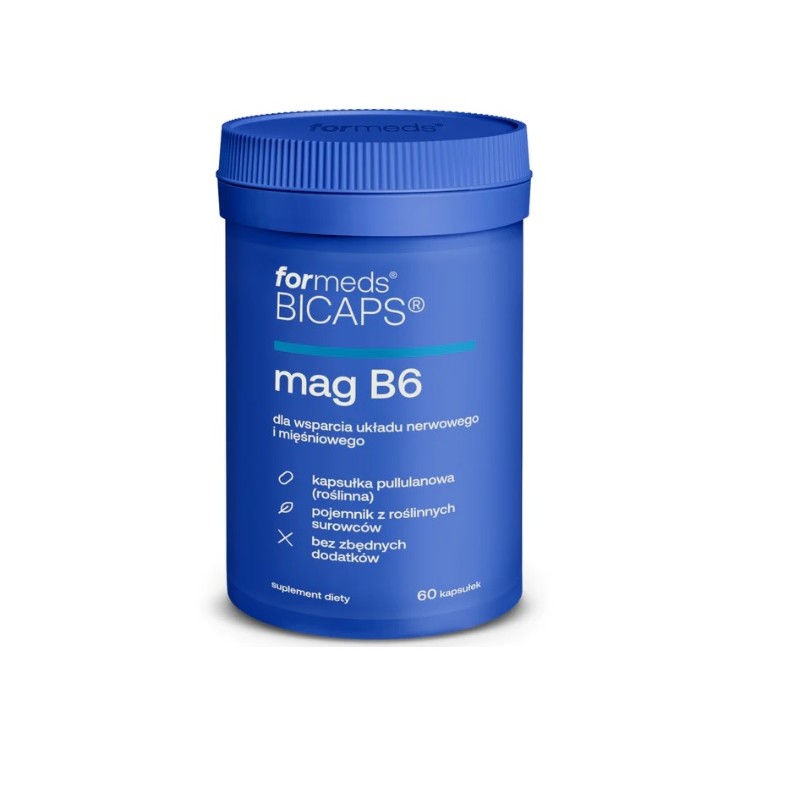 Magnez + Witamina B6 - 60 kaps. MAG B6 Formeds cytrynian magnezu 5'-fosforan pirydoksalu