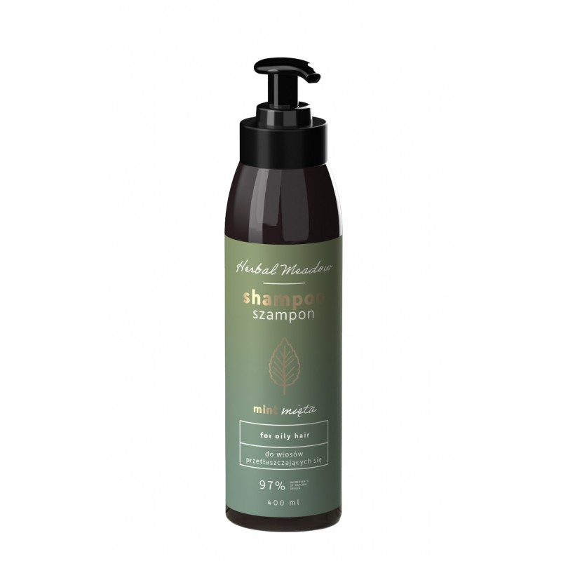 Szampon do włosów przetłuszczających się 400ml Herbal Meadow Hiskin mięta pieprzowa mydlnica jałowiec