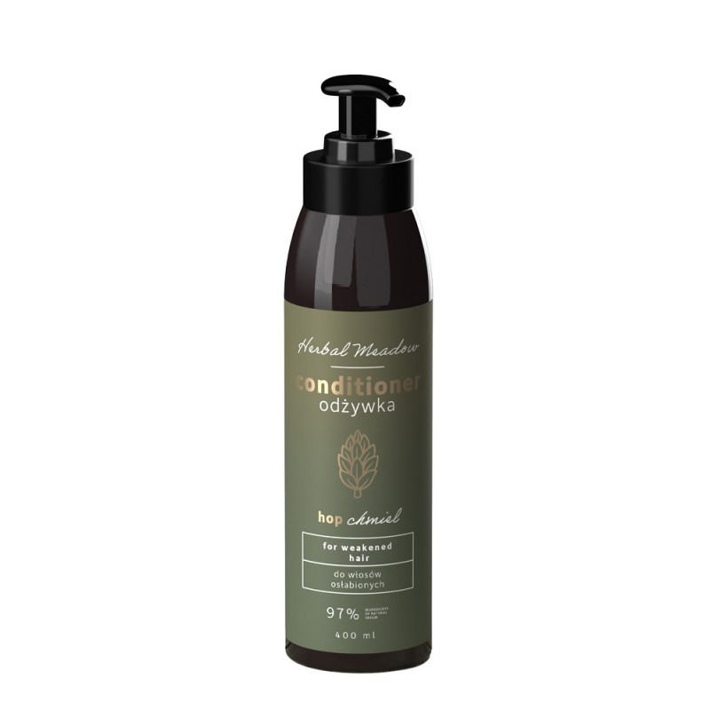 Odżywka do włosów osłabionych 400ml Herbal Meadow Hiskin chmiel kozieradka skrzyp polny czarna rzepa
