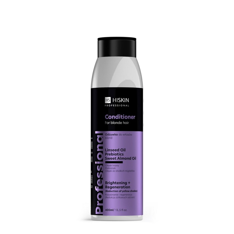 Odżywka do włosów blond 400ml Hiskin Professional olej lniany prebiotyki olej ze słodkich migdałów