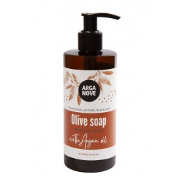 Mydło oliwne czarne z olejem arganowym o zapachu tropikalnych owoców 300ml ArgaNove Savon Noir Olive soap tropical touch