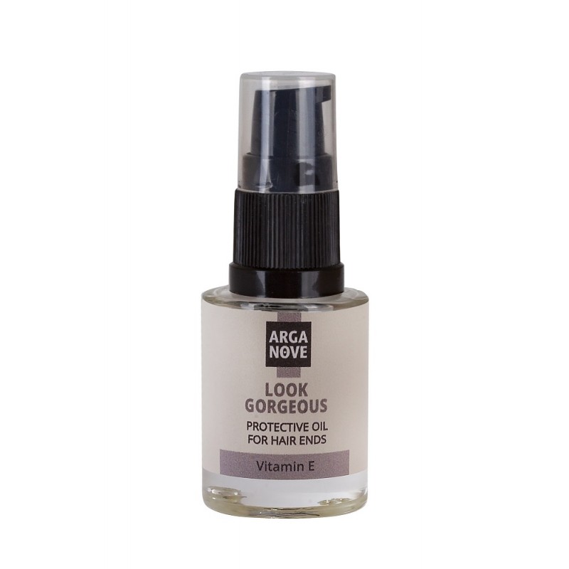 Olejek ochronny na końcówki włosów 15ml ArgaNove lekki olejek witamina E serum do włosów look gorgeous