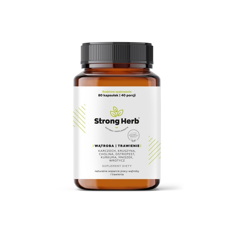 Wątroba i Trawienie 80 kaps. Strong Herb karczoch kruszyna cholina ostropest kurkuma mniszek wrotycz
