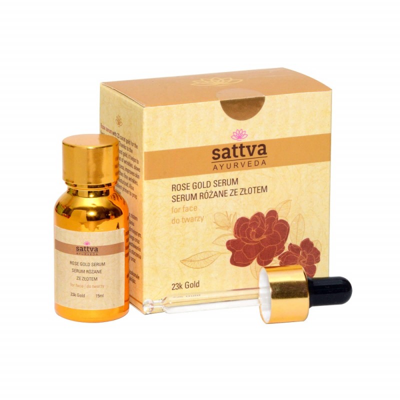 Serum różane ze złotem do twarzy 15ml Sattva Ayurveda