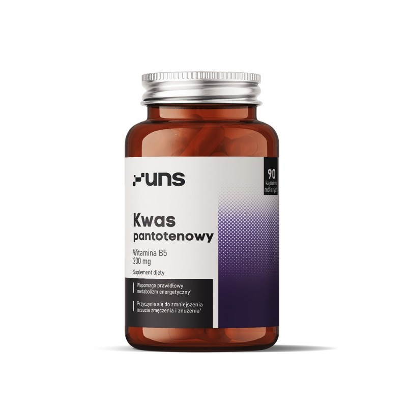 Kwas pantotenowy 200mg - Witamina B5 -  90 kaps. UNS d- pantotenian wapnia
