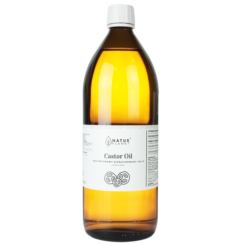 Olej rycynowy kosmetyczny nierafinowany 1000ml Natur Planet 100% Castor Oil