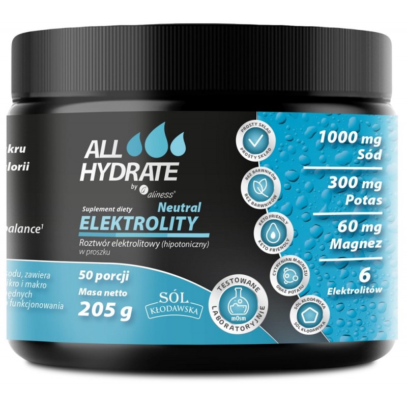 Elektrolity Neutral 205g ALLHydrate Aliness sód potas magnez wapń fosfor