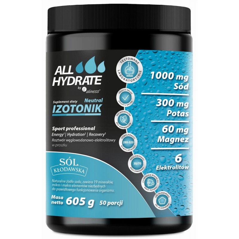 Izotonik Neutral 605g ALLHydrate Aliness sód potas magnez wapń fosfor