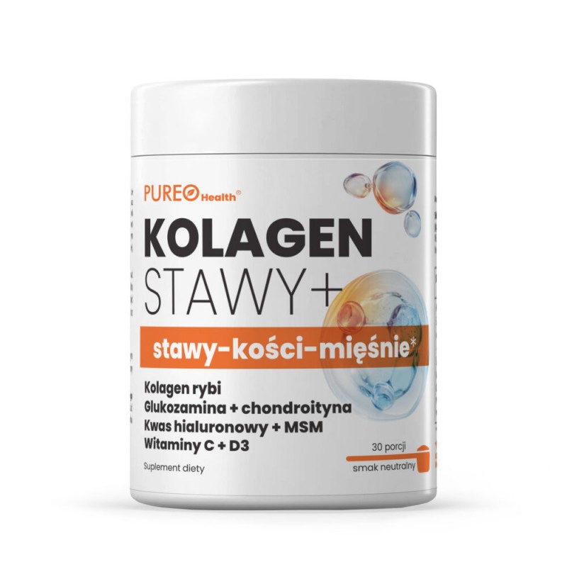 Kolagen Stawy+ stawy kości mięśnie smak neutralny 30 porcji Pureo Health kolagen rybi glukozamina chondroityna msm