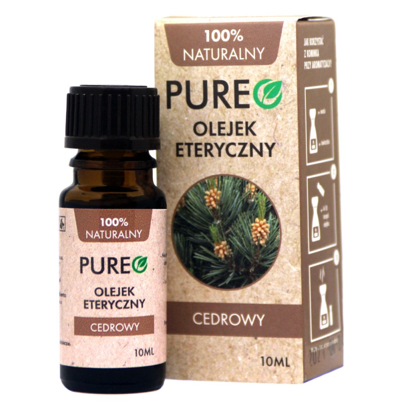 Olejek eteryczny naturalny Cedrowy 10ml Pureo cedr Juniperus Virginiana Oil
