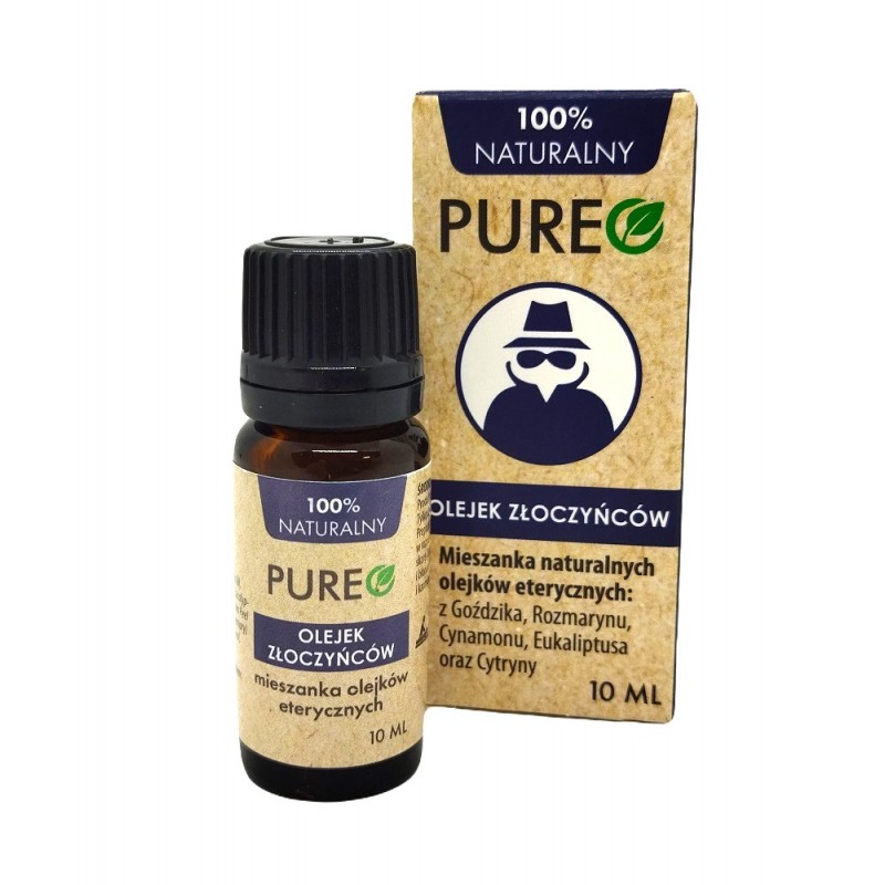 Olejek eteryczny Złoczyńców 10ml Pureo mieszanka naturalnych olejków eterycznych goździk rozmaryn cynamon eukaliptus cytryna