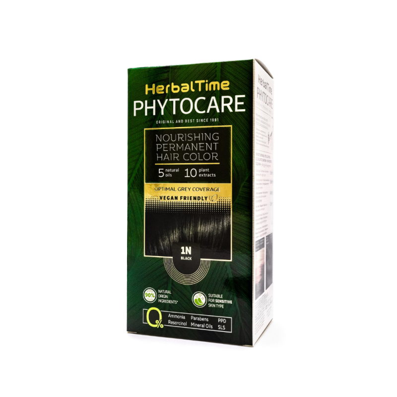 Farba do włosów naturalna Czarna 1N Herbal Time Phytocare