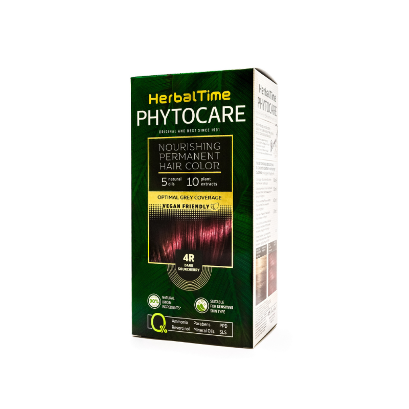 Farba do włosów naturalna Ciemna Wiśnia 4R Herbal Time Phytocare