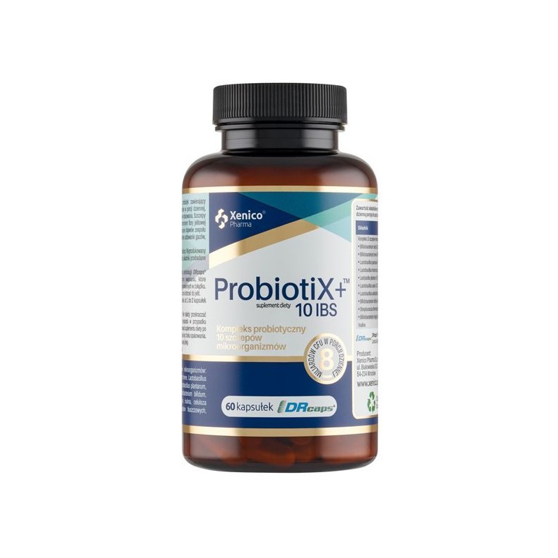 ProbiotiX + 10 IBS 60 kaps. Xenico Pharma kompleks probiotyczny 10 szczepów mikroorganizmów Bifidobacterium inulina