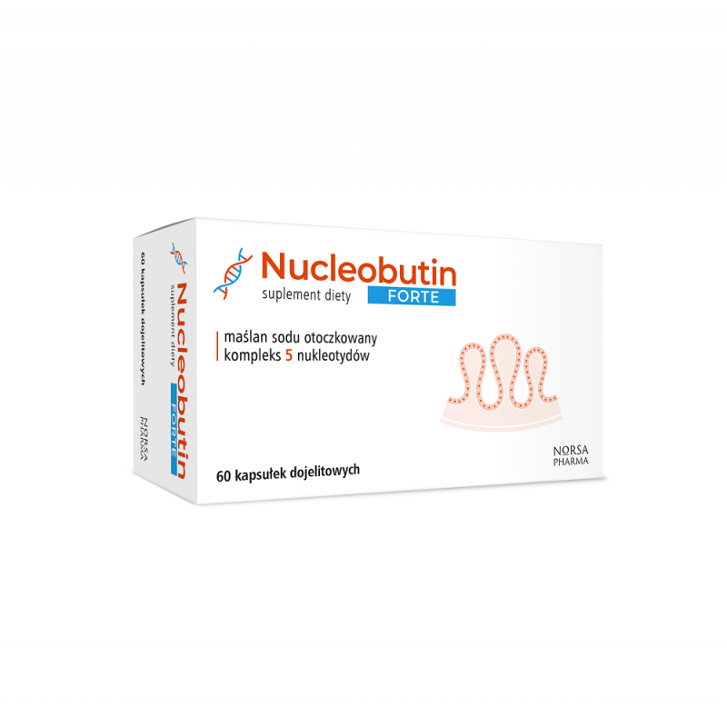 Nucleobutin Forte 60 kaps. maślan sodu kwas masłowy nukleotydy urydyna cytydyna inozyna guanozyna adenozyna