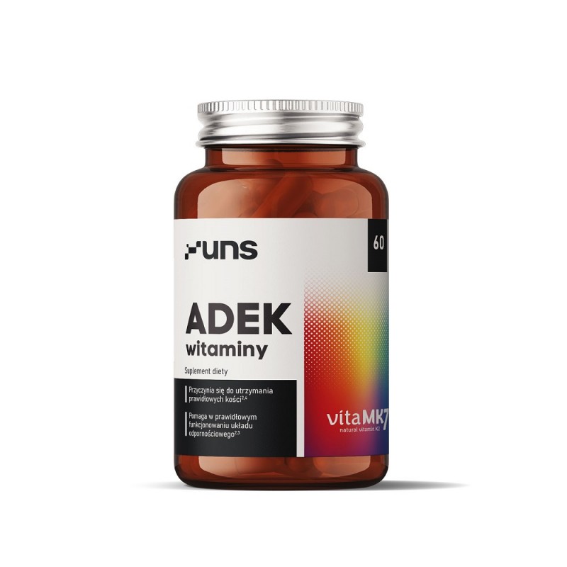 Witamina ADEK 60 kaps. UNS octan retinylu menachinon-7 DL-alfa-tokoferol cholekalcyferol