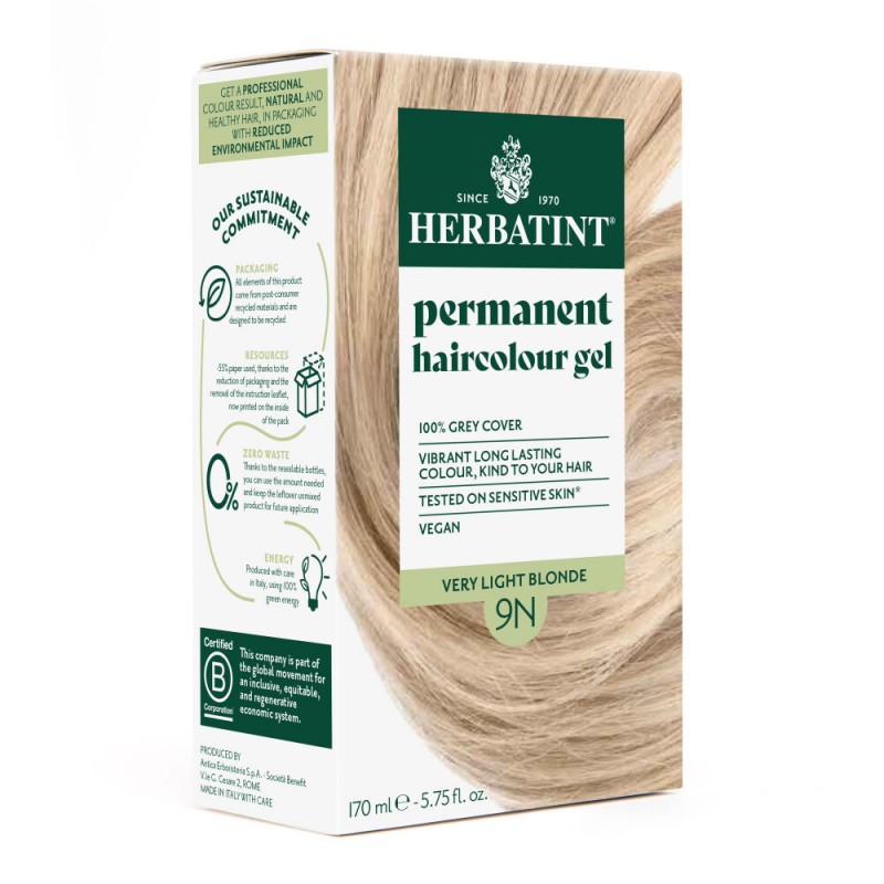Trwała farba Herbatint Miodowy Blond 9N