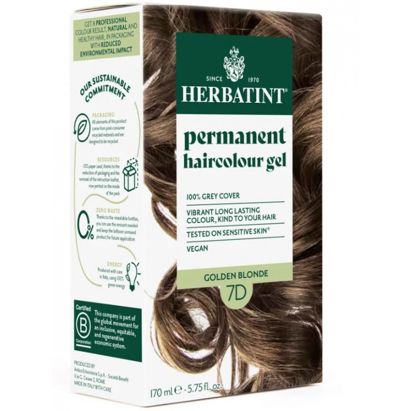 Trwała farba Herbatint Złoty Blond 7D