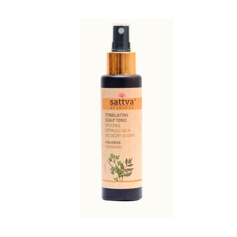 Wcierka stymulująca do skóry głowy Kozieradka 100ml Sattva Ayurveda fenugreek Lukrecja Amla
