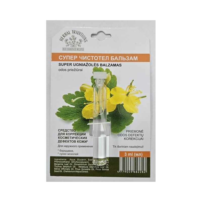 Glistnik - jaskółcze ziele - Super balsam do pielęgnacji skóry 3ml Herbal Traditions