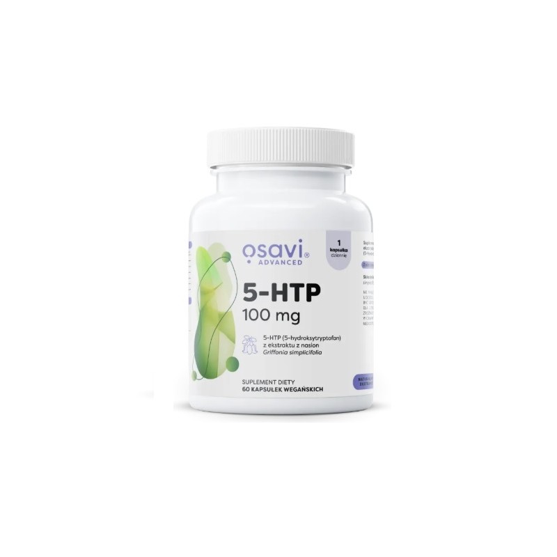 5-HTP 60 kaps. Osavi ekstrakt z nasion czarnej fasoli Griffonia simplicifolia 5-hydroksytryptofan