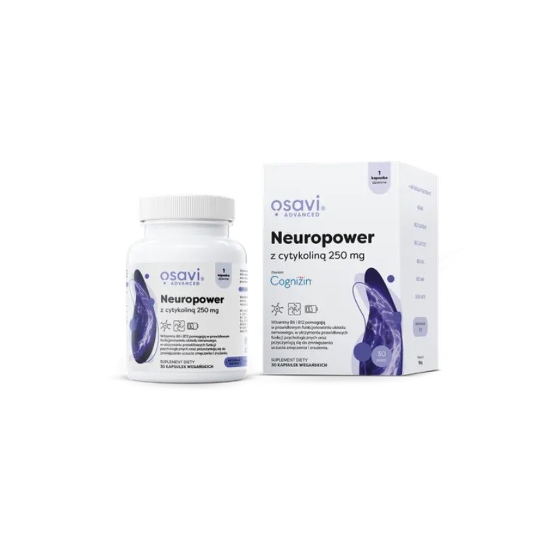Neuropower z cytykoliną 30 kaps. Osavi  ubichinon metylokobalamina chlorowodorek pirydoksyny Camellia sinensis