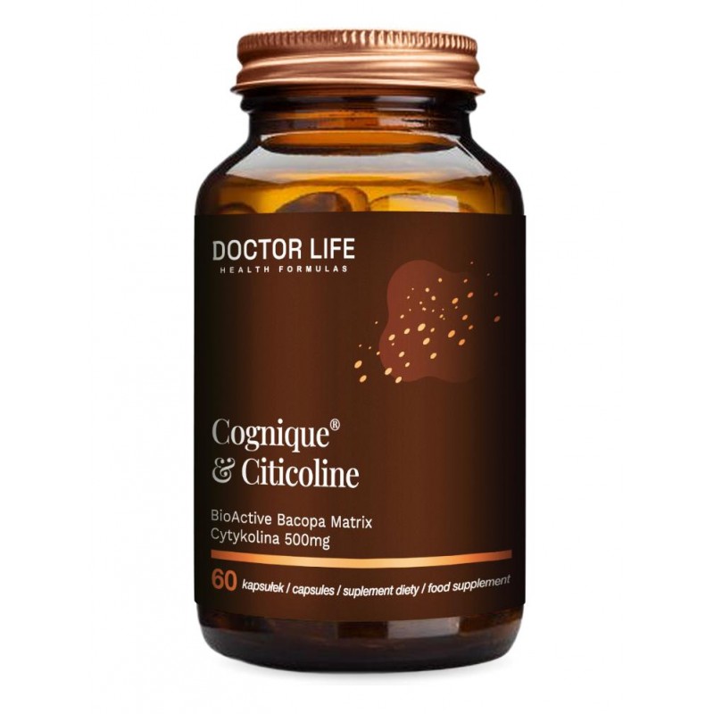 Cognique & Citicoline 60 kaps. DoctorLife BioActive Bacopa Matrix Cytykolina ekstrakt z liści rozmarynu ekstrakt z kłącza imbiru