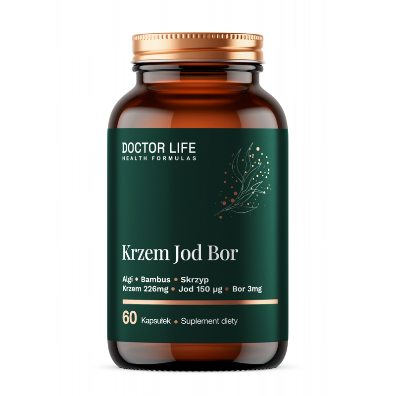 Krzem Jod Bor 60 kaps. Doctor Life algi bambus skrzyp krzem jod bor