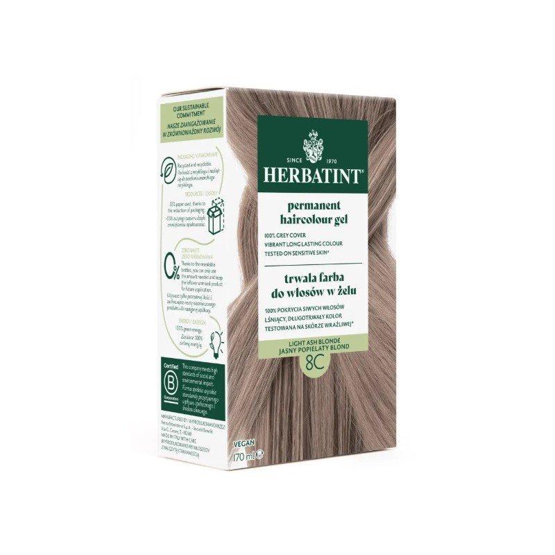Trwała farba herbatint jasny popielaty blond 8c