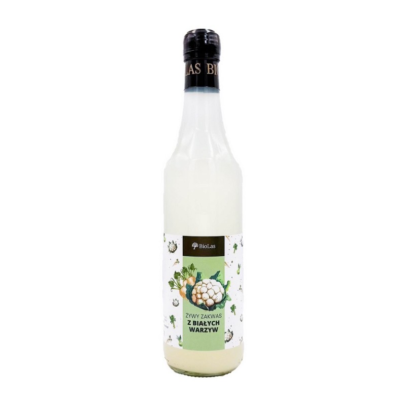 Żywy zakwas z białych warzyw 500ml BioLas kalafior pietruszka nać seler kalarepa rzepa