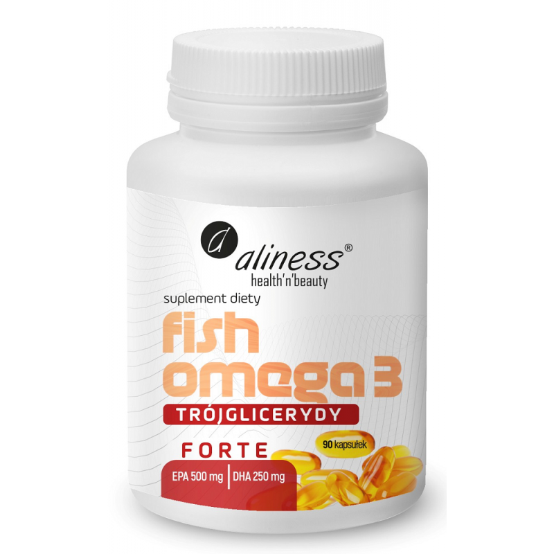 Fish Omega-3 Forte Trójglicerydy 180/120mg 60 kaps. Aliness DHA EPA
