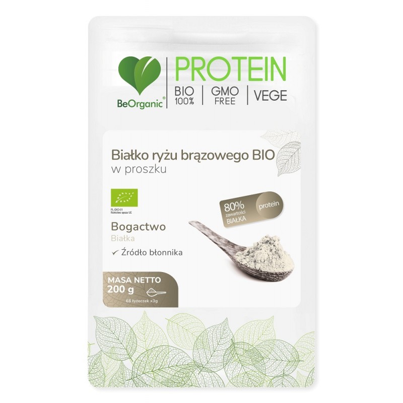 Białko ryżu brązowego Bio 200g BeOrganic